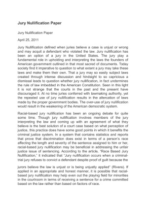 Jury Nullification Paper
