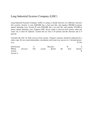 Lang Industrial Systems Company