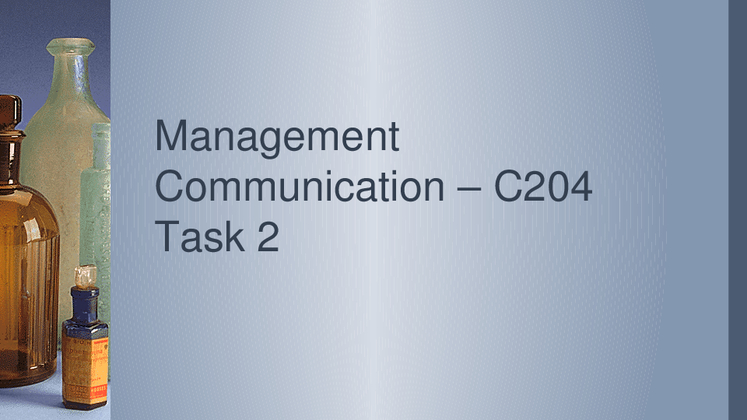 Management Communication  C204 Task 