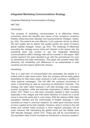 MKT 506 Integrated Marketing Communications Assignment 4