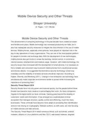 Mobile Device Security and Other Threats
