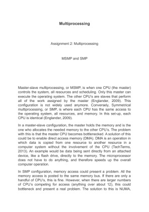Multiprocessing MSMP and SMP compare and Contrast