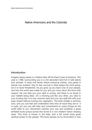 Native Americans and the Colonists