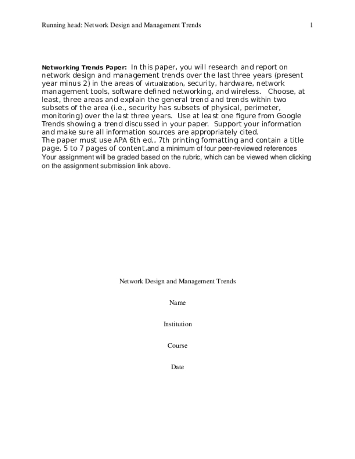 Networking Trends Paper