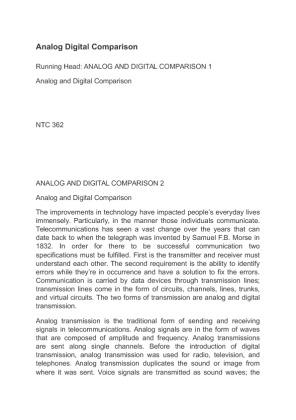 NTC 362 Analog Digital Comparison