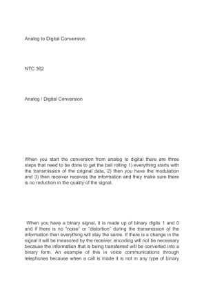 NTC 362 Analog to Digital Conversion