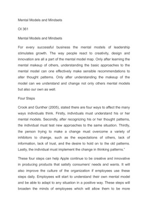 OI 361 Mental Models and Mindsets