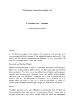 P5.1 Assignment Compare Contrast First Draft