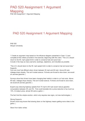 PAD 520 Assignment 1 Argument Mapping