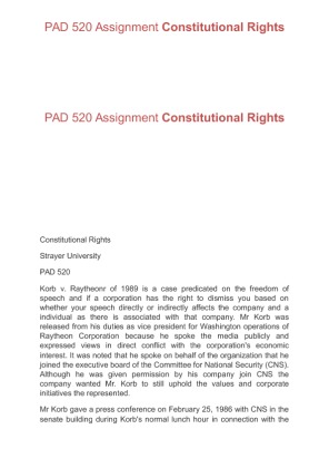 PAD 520 Assignment Constitutional Rights