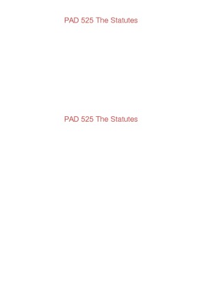 PAD 525 The Statutes