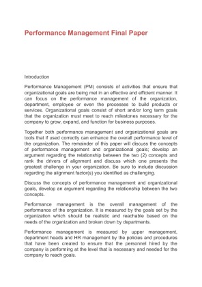 Performance Management Final Paper