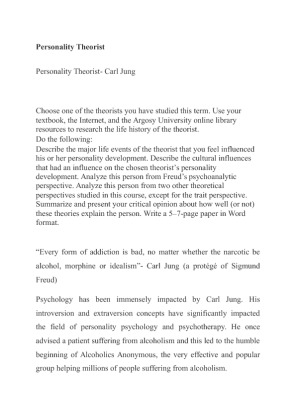 Personality Theorist  Carl Jung