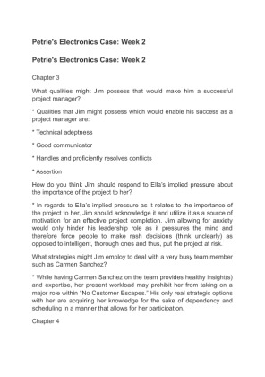 Petrie's Electronics Case Week 2