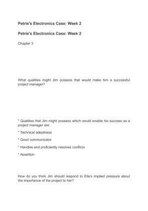 Petrie's Electronics Case Week 2 solutions