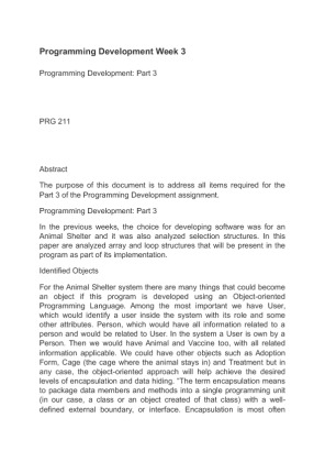 PRG 211 Programming Development Week 3