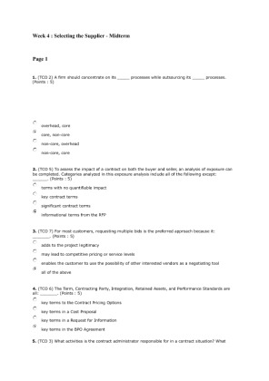 PROJ 410 Week 4 Mid Term Exam All Questions answers