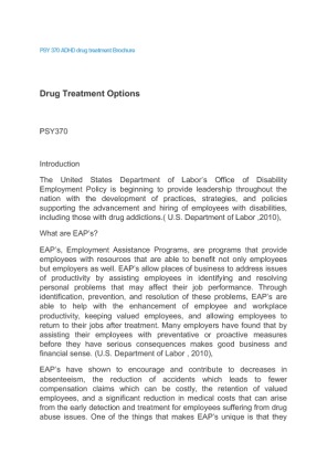 PSY 370 ADHD drug treatment Brochure