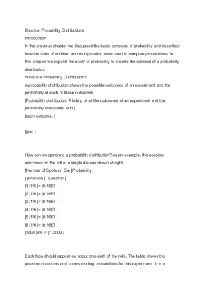 Qnt 561 Chapter 6 Discrete Probability Distributions