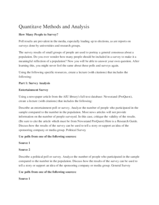 Quantitave Methods and Analysis