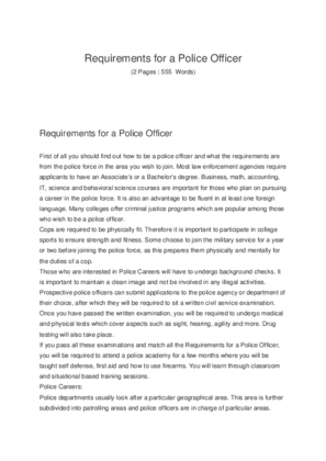 Requirements for a Police Officer