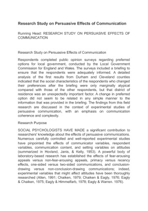 Research Study on Persuasive Effects of Communication (2)