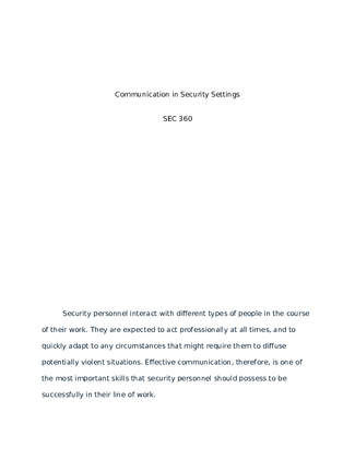 SEC 360 Communication in Security Settings Paper 942829390