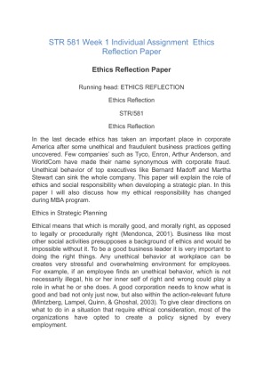 individual reflection paper