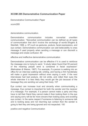XCOM 285 Demonstrative Communication Paper