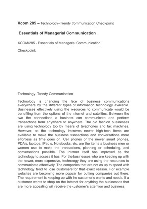 Xcom 285  TechnologyTrendy Communication Checkpoint