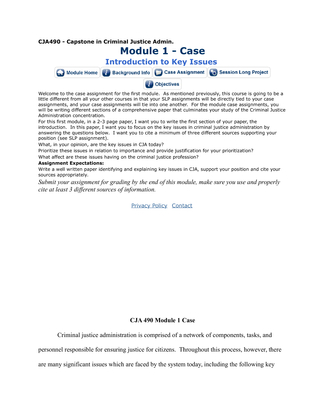 CJA 490 Module 1 Case Assignment