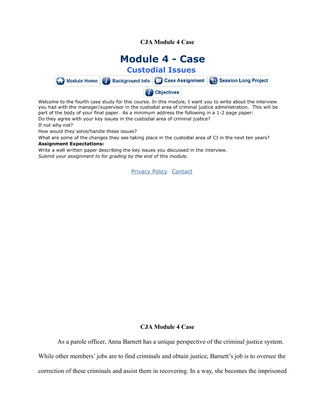 CJA490 Module 4 Case Assignment