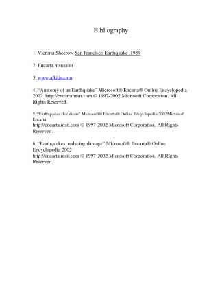 earthquakes Bibliography