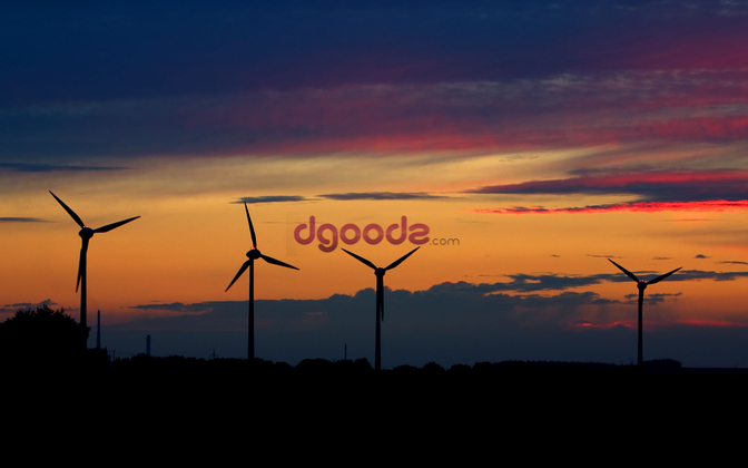 Sunset over Windmills 1920x1200