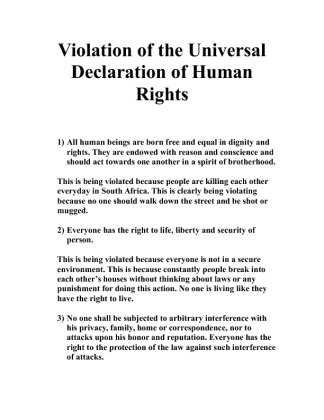 x civics ISU Violation of the Universal Declaration of Human Rights