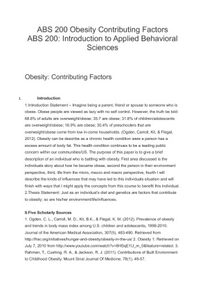 ABS 200 Obesity Contributing Factors