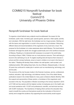 COMM215 Nonprofit fundraiser for book festival
