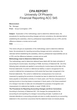 CPA REPORT Financial Reporting ACC 545