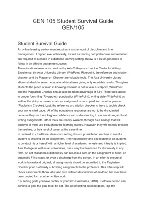 GEN 105 Student Survival Guide