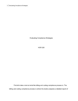HCR 220 Evaluating Compliance Strategies