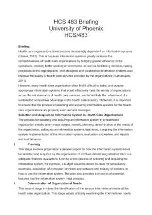 HCS 483 Briefing