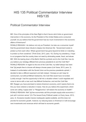HIS 135 Political Commentator Interview
