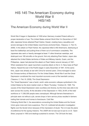 HIS 145 The American Economy during World War II