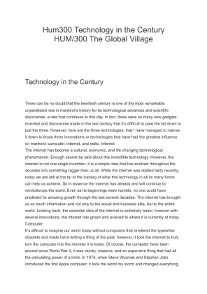 Hum300 Technology in the Century