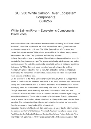 SCI 256 White Salmon River Ecosystem Components