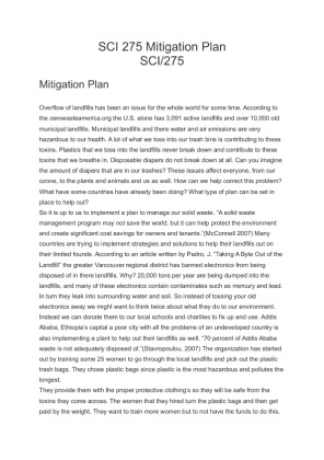 SCI 275 Mitigation Plan