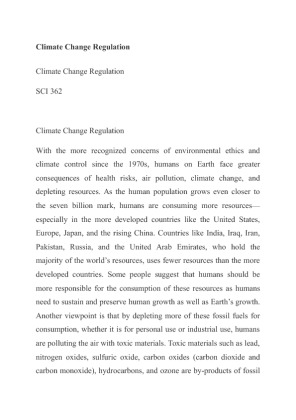 SCI  362 Climate Change Regulation