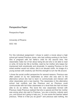 SOC 100 Perspective Paper