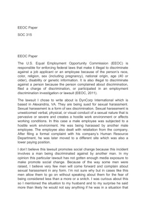 SOC 315 EEOC Paper