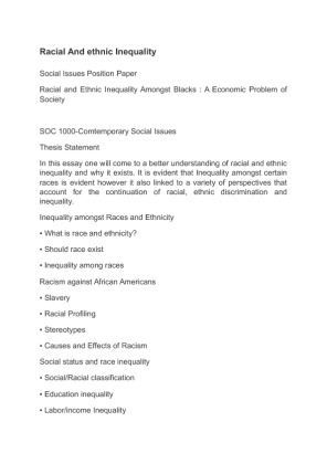Social Issues Position Paper